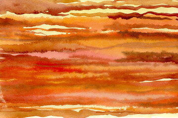 Striped Orange watercolor background texture