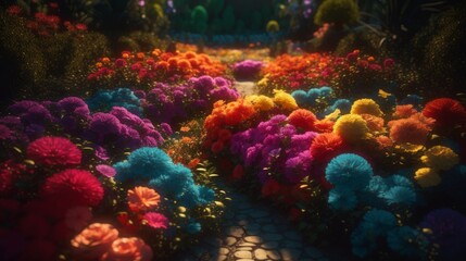 Fototapeta na wymiar Discover the Cinematic Beauty of the Ocean's Rainbow Flowers: Unreal Engine Dives into Hyper-Detailed Underwater Worlds with D0xu, Generative ai