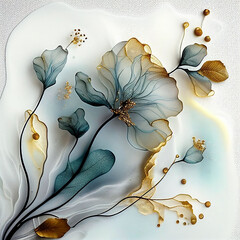 Abstract flower, delicate botanical floral background