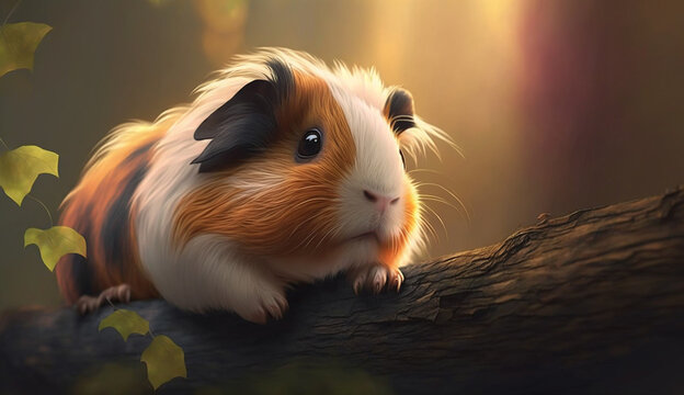 Abyssinian Guinea Pig animal full body photos AI Generated