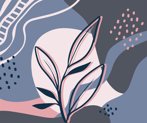 Set of abstract backgrounds with organic shapes and hand drawn in pink, gray and blue tones. Minimal Modern Stylish Design Template for Background, Cover Templates, Patterns, Logos.