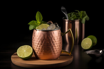 Moscow Mule - Originated in the United States, made with vodka, ginger beer, and lime juice (Generative AI)