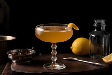 Sidecar - Originated in France, made with cognac, Cointreau, and lemon juice (Generative AI)