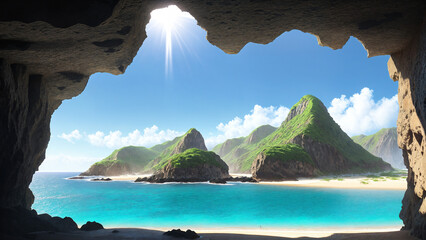 tropical island in the sea