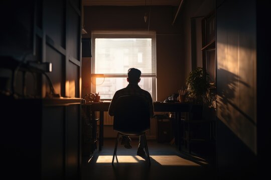 A person taking a break from work, practicing mindfulness.
