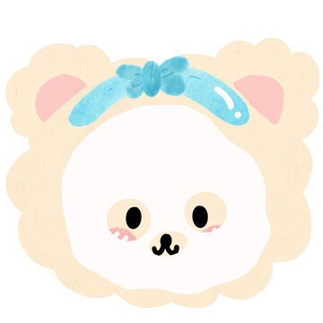 Teddy Bear with Face mask kawaii hand drawn drawing pastel color illustration