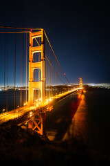 Golden Gate Bridge under the night sky