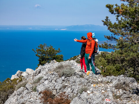 Beautiful views from Osorcica mountain on island Losinj in Croatia. 