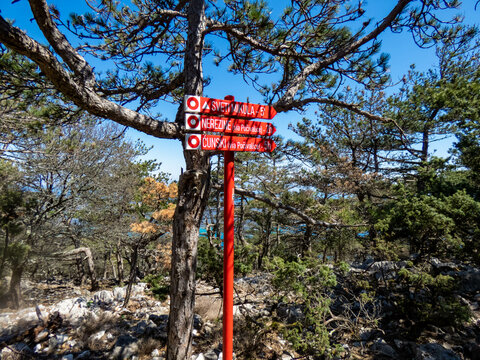 Beautiful views from Osorcica mountain on island Losinj in Croatia. 