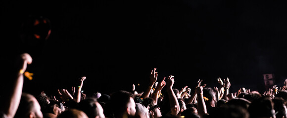  crowd partying stage lights live concert summer music festival