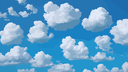 Blue Sky Serenity: Clouds Vector Illustration