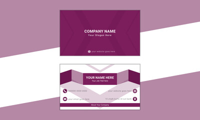 Fototapeta premium Modern Business Card - Creative and Clean Business Card Template. Luxury business card design template. Elegant purple back background with white color. Vector illustration