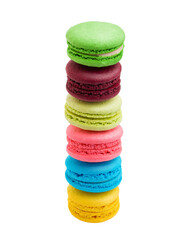 macaroons isolated on white background, full depth of field