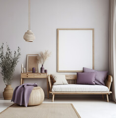 Fototapeta na wymiar living room interior design mock up, minimal and functional apartment design mock up, Generative AI