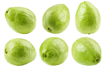 guava isolated on white background, full depth of field