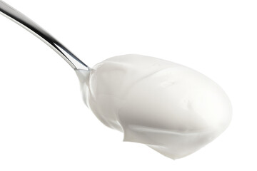 sour cream, mayonnaise, yogurt, isolated on white background, full depth of field