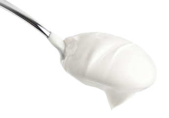 sour cream, mayonnaise, yogurt, isolated on white background, full depth of field