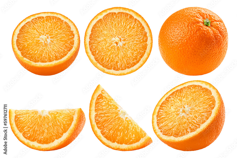 Wall mural orange isolated on white background, full depth of field - Wall murals