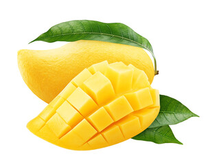 yellow Mango isolated on white background, full depth of field