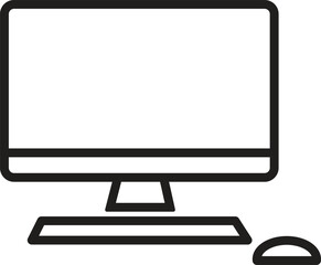 Monitor with keyboard and mouse icon