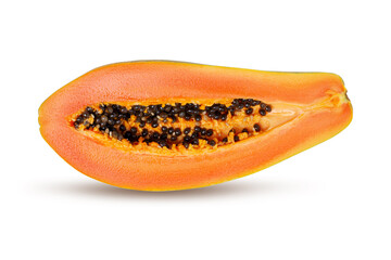 papaya sliced on a white background