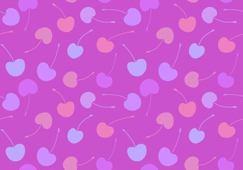 Cartoon summer fruit seamless cherry pattern for wrapping paper and fabrics and linens and kids clothes print