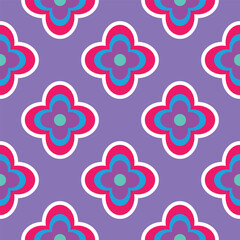 Vibrant Y2K floral pattern. Funny funky retro flowers background Generative AI