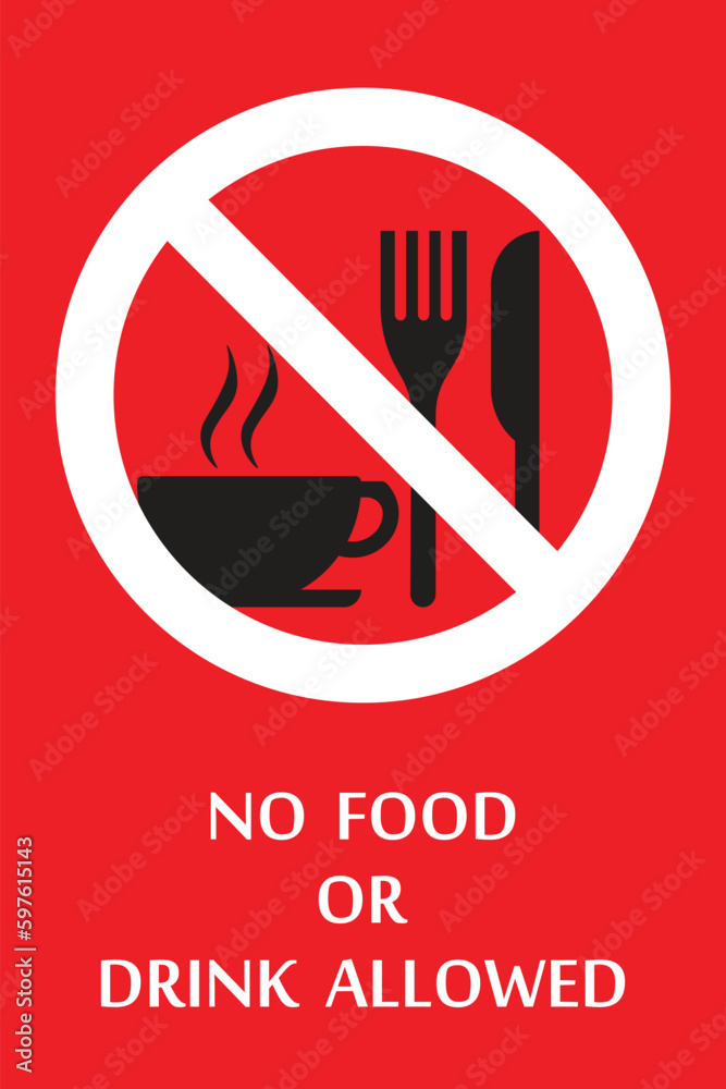 Wall mural no food and drink allowed icon
