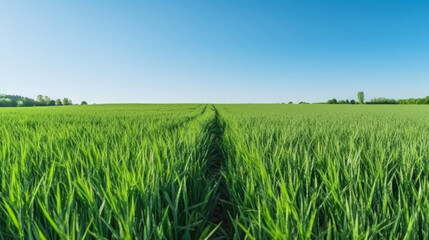 Fototapeta premium Juicy green field. Illustration AI Generative.
