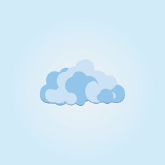 Cartoon blue cloud isolated with transparent background