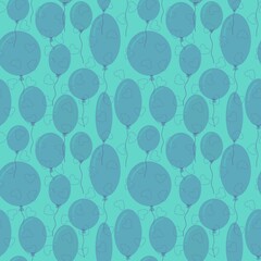 Festive seamless birthday balloons pattern for wrapping paper and kids clothes print and fabrics and linens