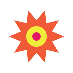 funny bright modern hippie flower vector illustration Generative AI