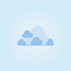 Cartoon blue cloud isolated with transparent background
