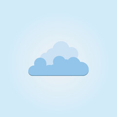Cartoon blue cloud isolated with transparent background