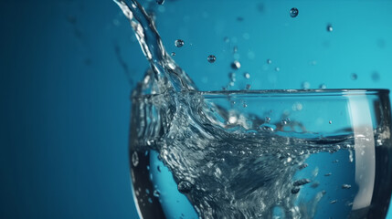 Clean water in glass. Illustration AI Generative.