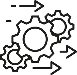 process management icon, optimization operation, fix strategy industry, transmission gear wheel icon