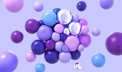Abstract background with soft colored balls - 597617974