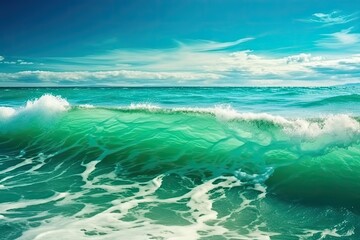 powerful wave crashing in the ocean. Generative AI