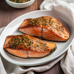 Tarragon Marinated Salmon Steaks Grill Fish