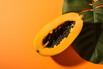close up of a papaya
