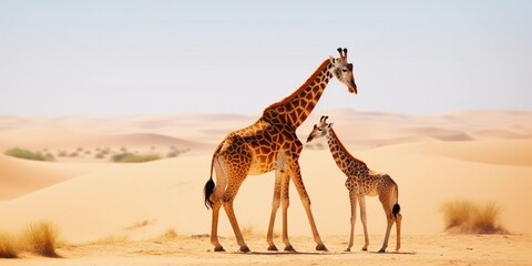 giraffes in the savannah