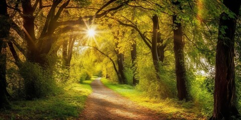 Obraz premium sun rays in the forest