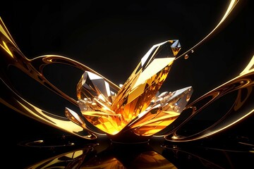 abstract gold crystals