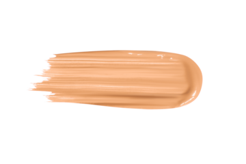 Smear of facial foundation is light beige in color. Isolated  PNG