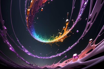 Wallpaper Abstract organic curve wave in motion. AI Generative