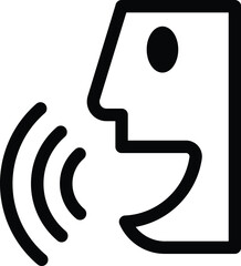 voice recognition concept, voice person icon
