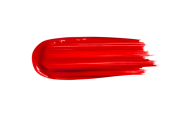 Smear of lipstick, lip gloss, paint, red.  Isolated  PNG