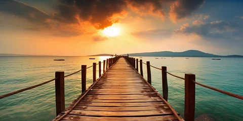 Fototapeten sunset on the pier © Lucas