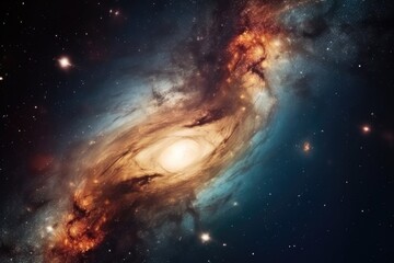 spiral galaxy with a stunning display of stars in the background. Generative AI