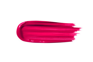 Smear of lipstick, lip gloss, paint, pink. Isolated  PNG